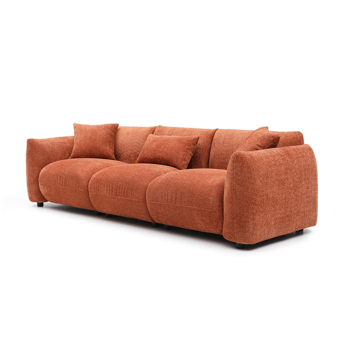 Upholstered Comfortable Soft Lamb Down White Sectional Sofa Couch with Ottoman