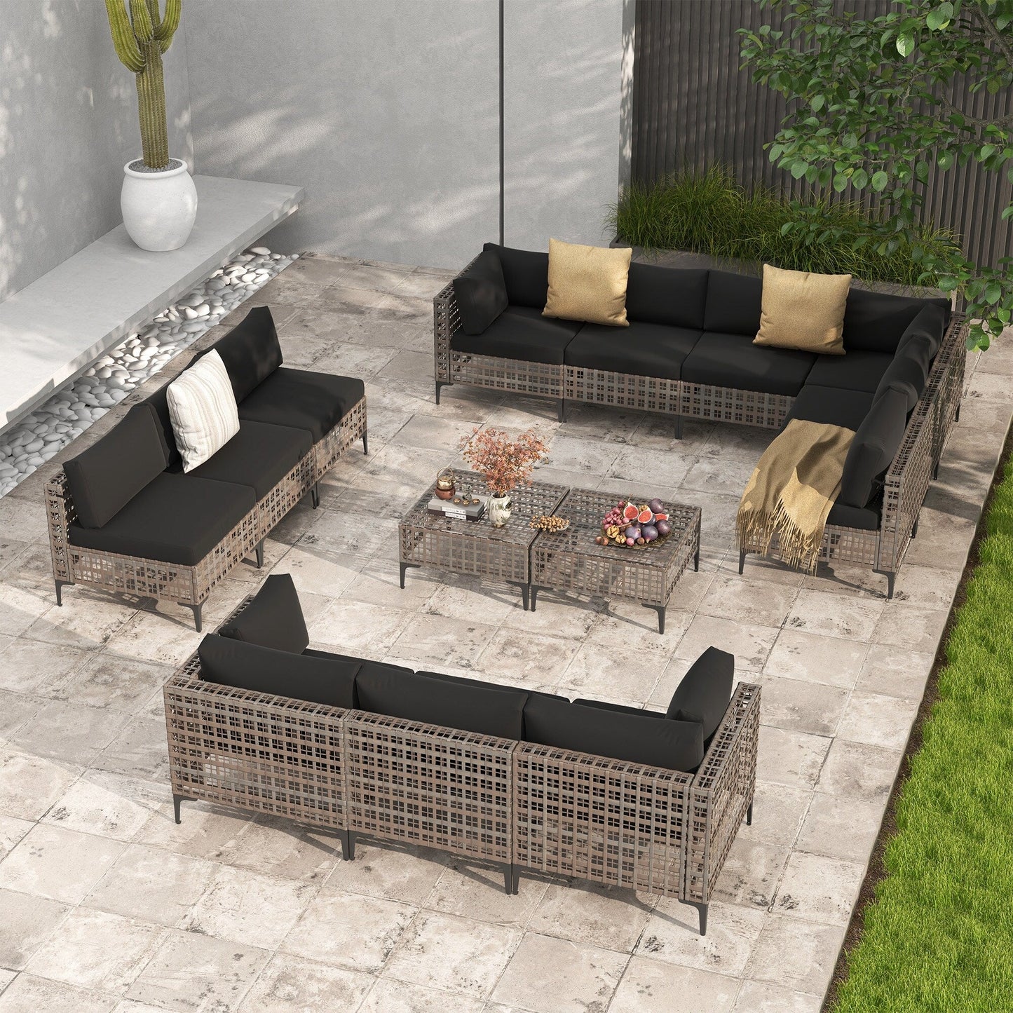 Outdoor Patip Sectional Seating Group with Cushions
