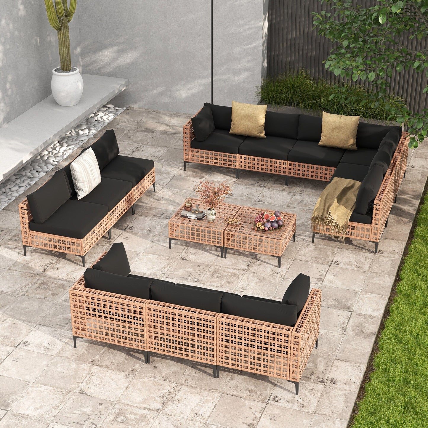 Outdoor Patip Sectional Seating Group with Cushions