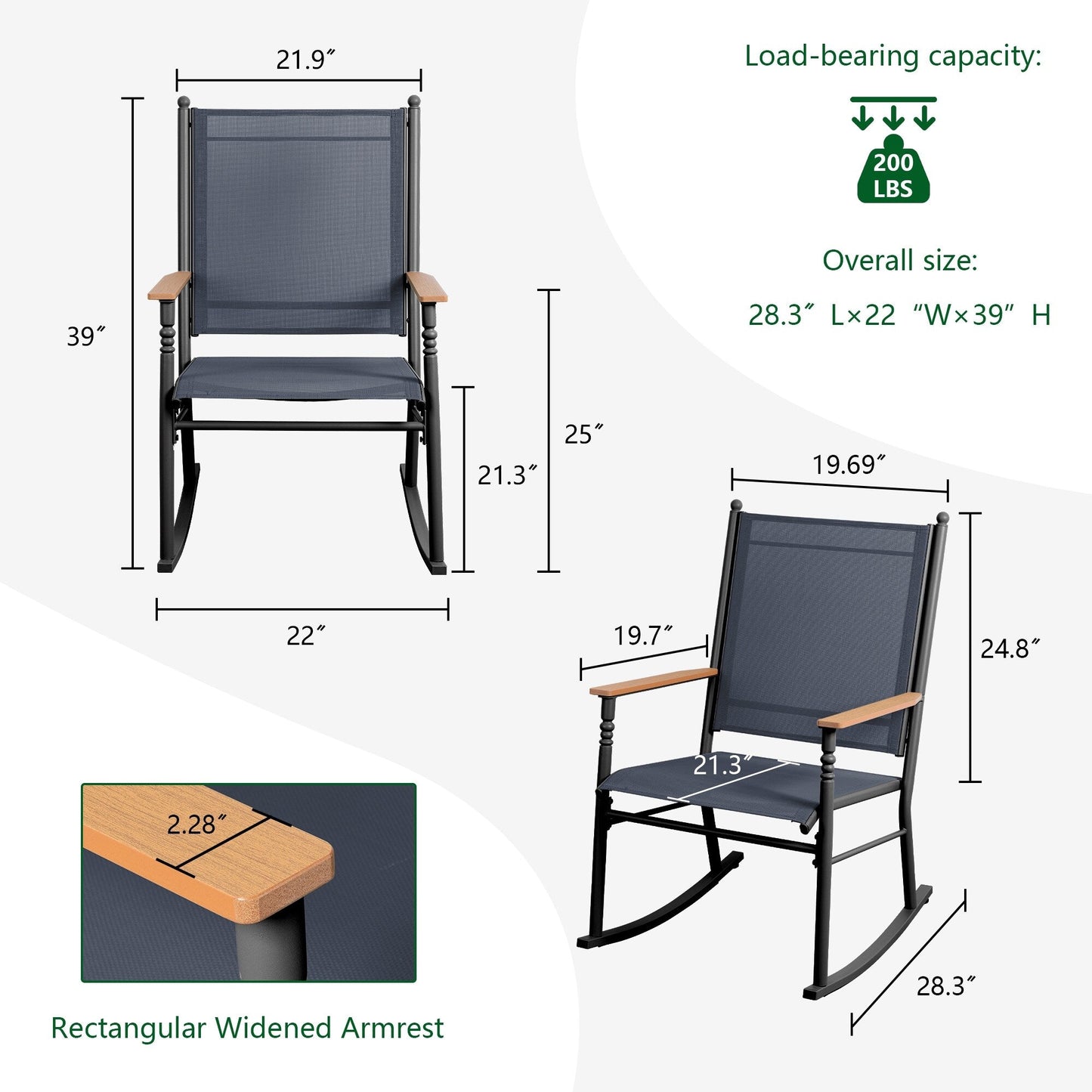 2 - Person Outdoor Patio Rocking Chairs
