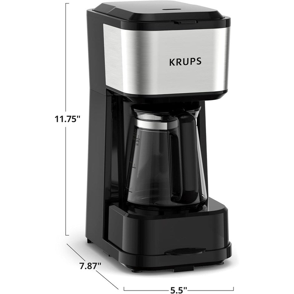 2-Cup Travel Coffee Maker, 14oz Thermal Tumbler, Stainless Steel, Compact Design for Single Serve
