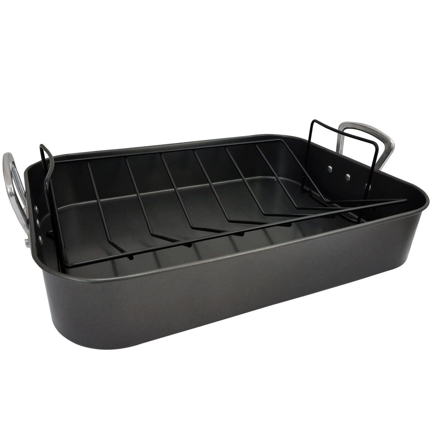 2 Piece Roasting Pan With Rack in Charcoal