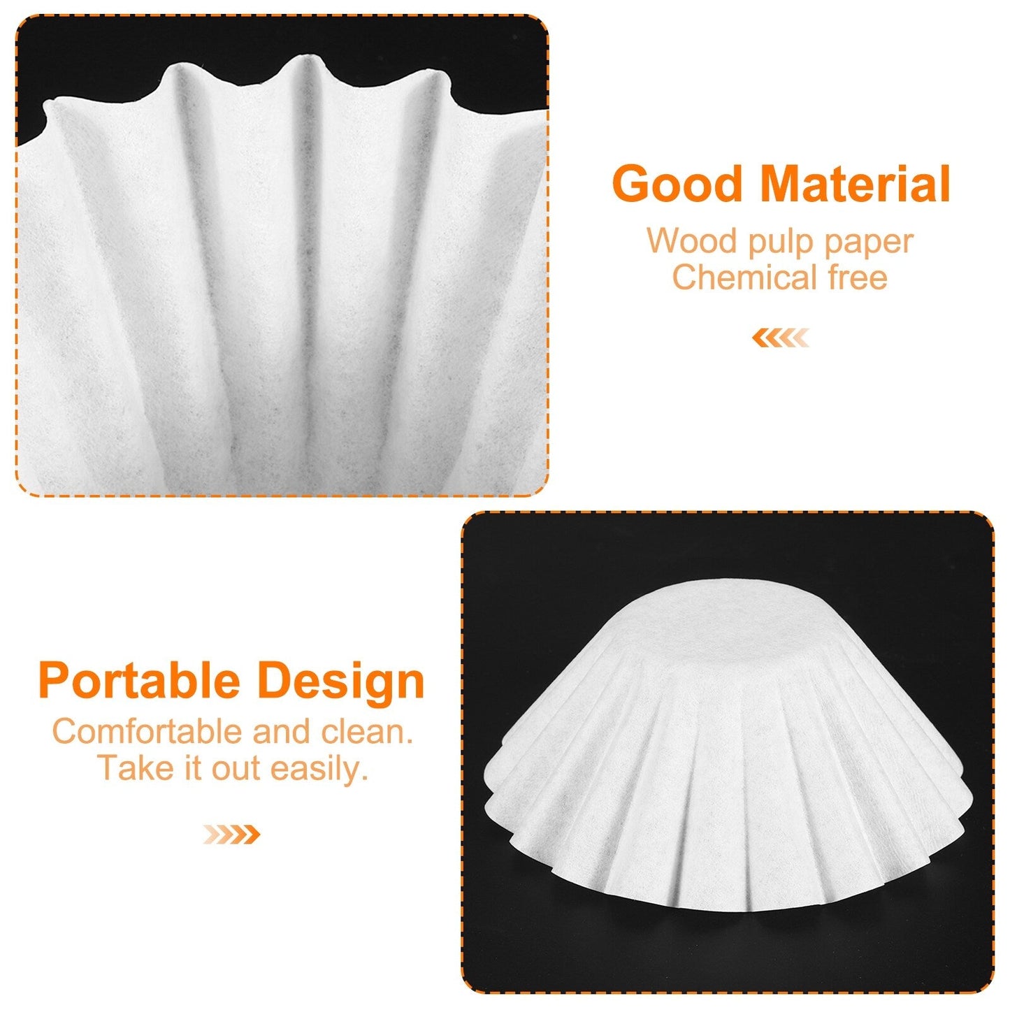 200Pcs Coffee Filters, Disposable Basket Paper Filter Home Office