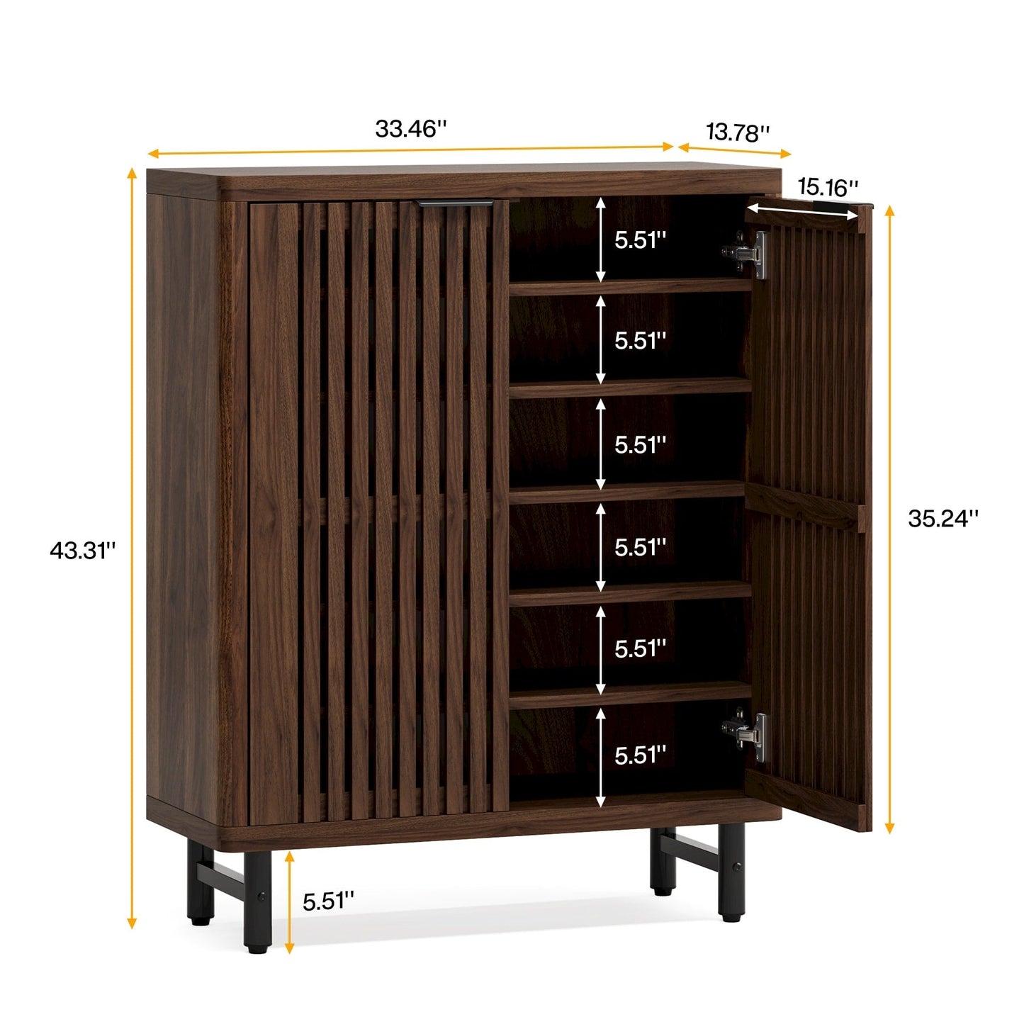 24 Pairs Shoe Storage Cabinet with Door for Entryway Living Room