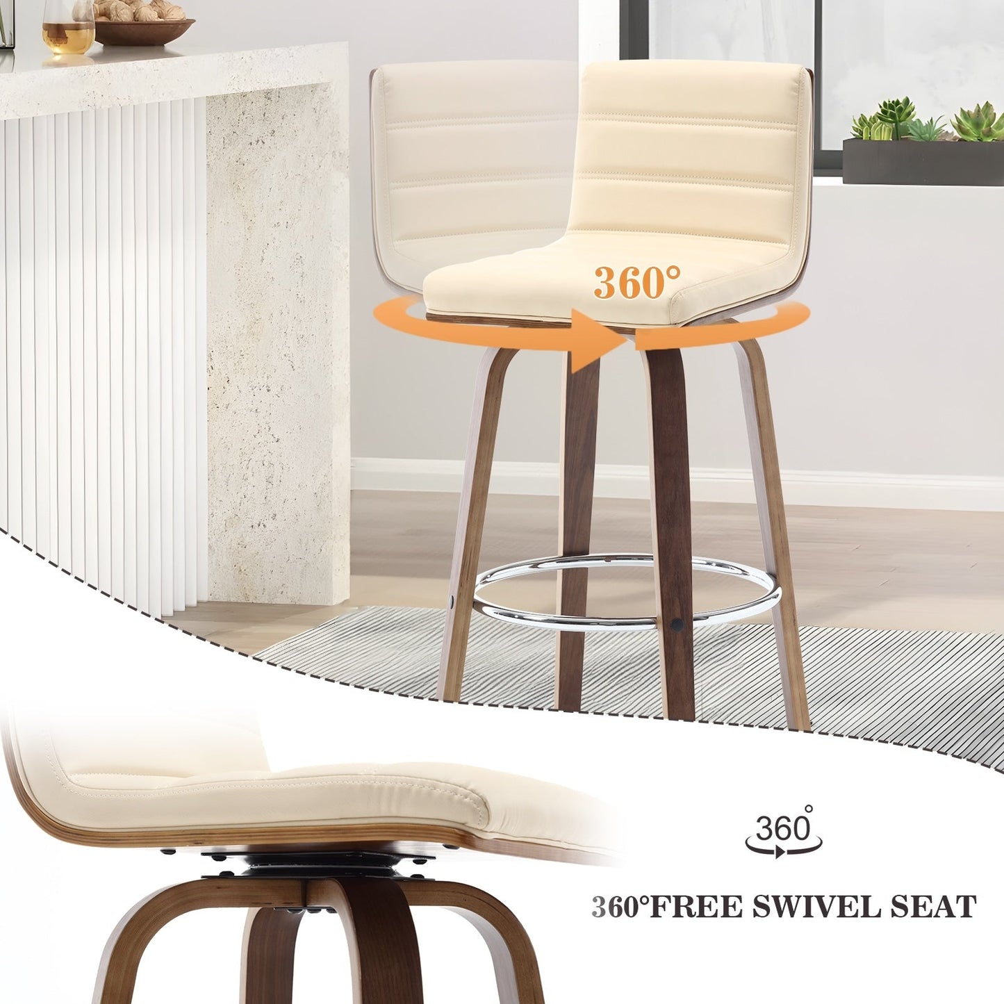 26/29 Faux Leather Swivel Bar/Counter Stools, Set of 2/3