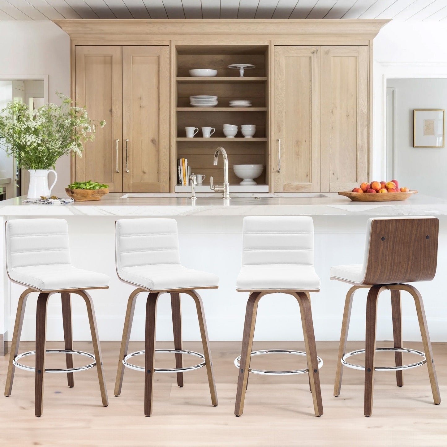 26/29 Faux Leather Swivel Bar/Counter Stools, Set of 2/3