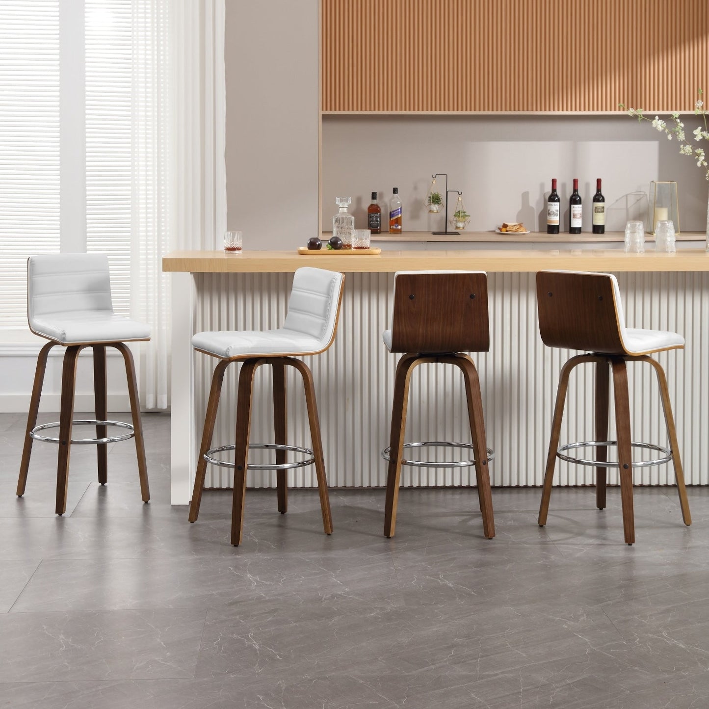 26/29 Faux Leather Swivel Bar/Counter Stools, Set of 2/3