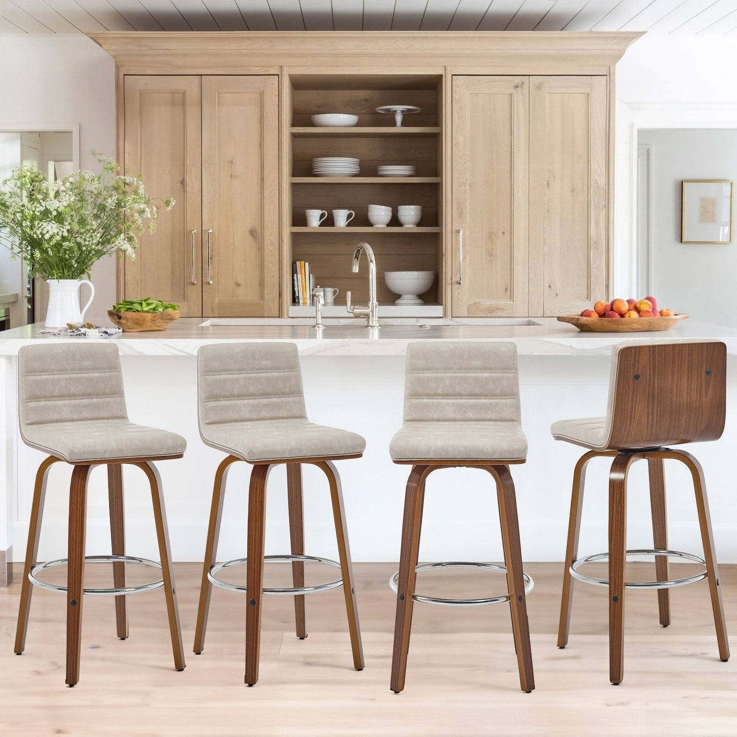 26/29 Faux Leather Swivel Bar/Counter Stools, Set of 2/3