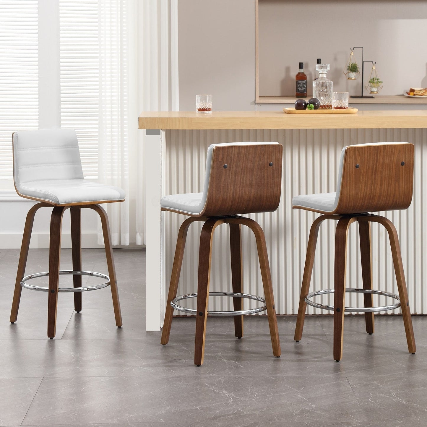 26/29 Faux Leather Swivel Bar/Counter Stools, Set of 2/3