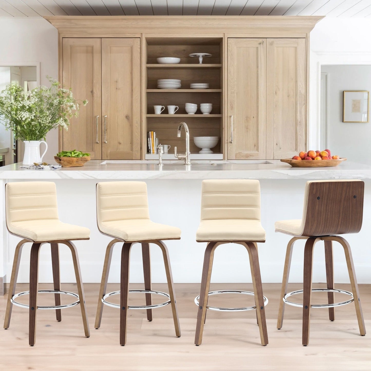 26/29 Faux Leather Swivel Bar/Counter Stools, Set of 2/3