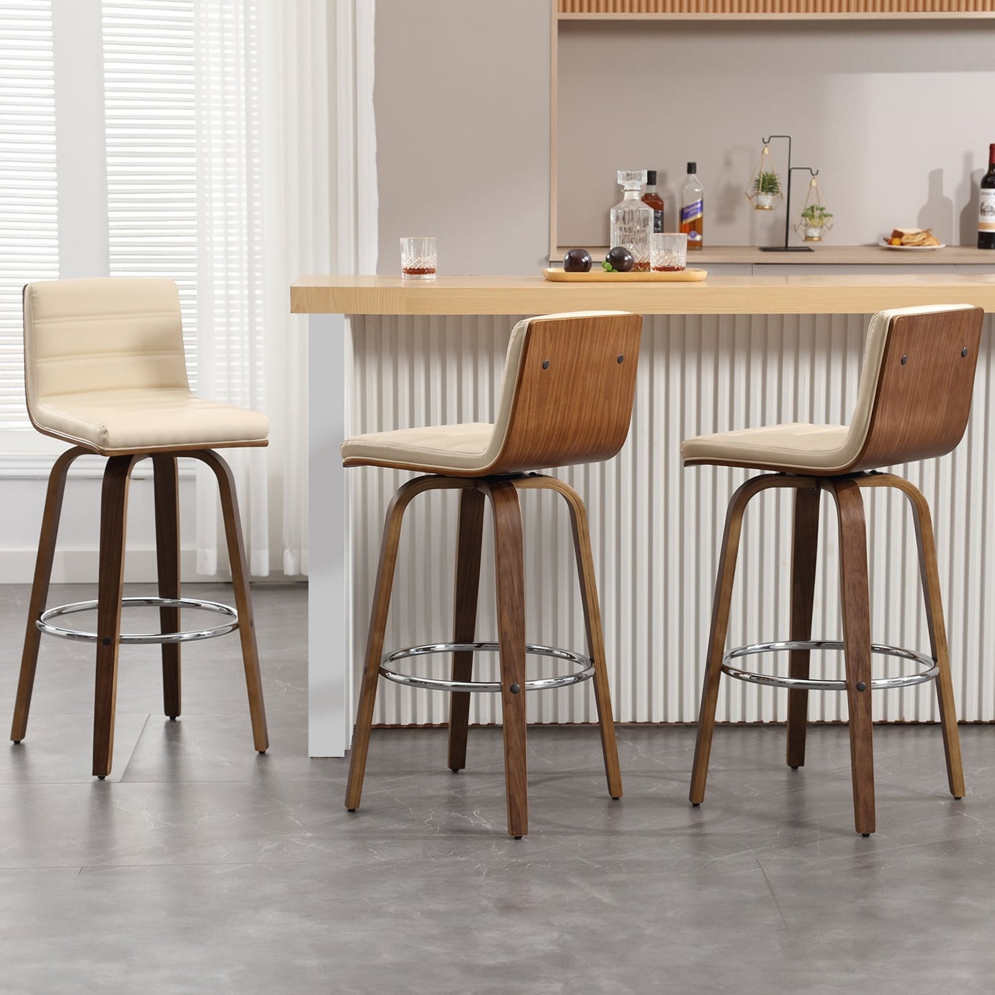 26/29 Faux Leather Swivel Bar/Counter Stools, Set of 2/3