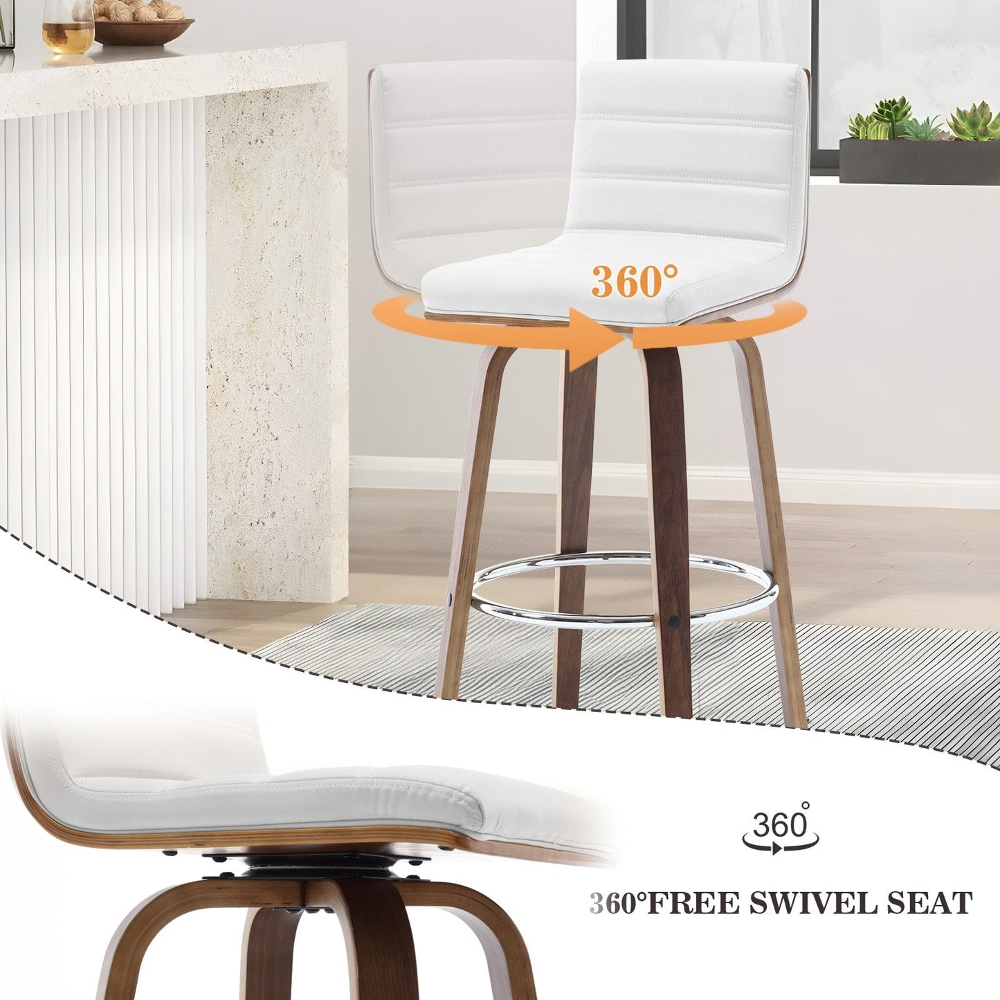 26/29 Faux Leather Swivel Bar/Counter Stools, Set of 2/3