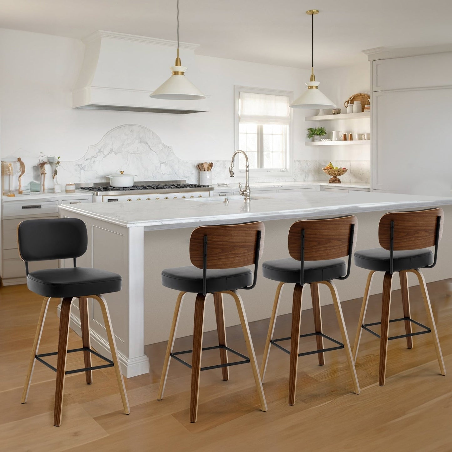 26/29 Swivel Bar Stools/ Counter Stools with Bentwood Legs