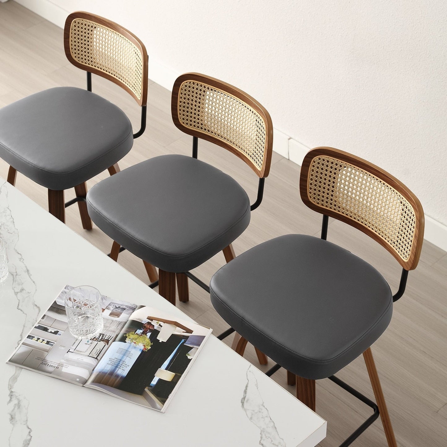 26/29 Swivel Bar Stools/ Counter Stools with Bentwood Legs