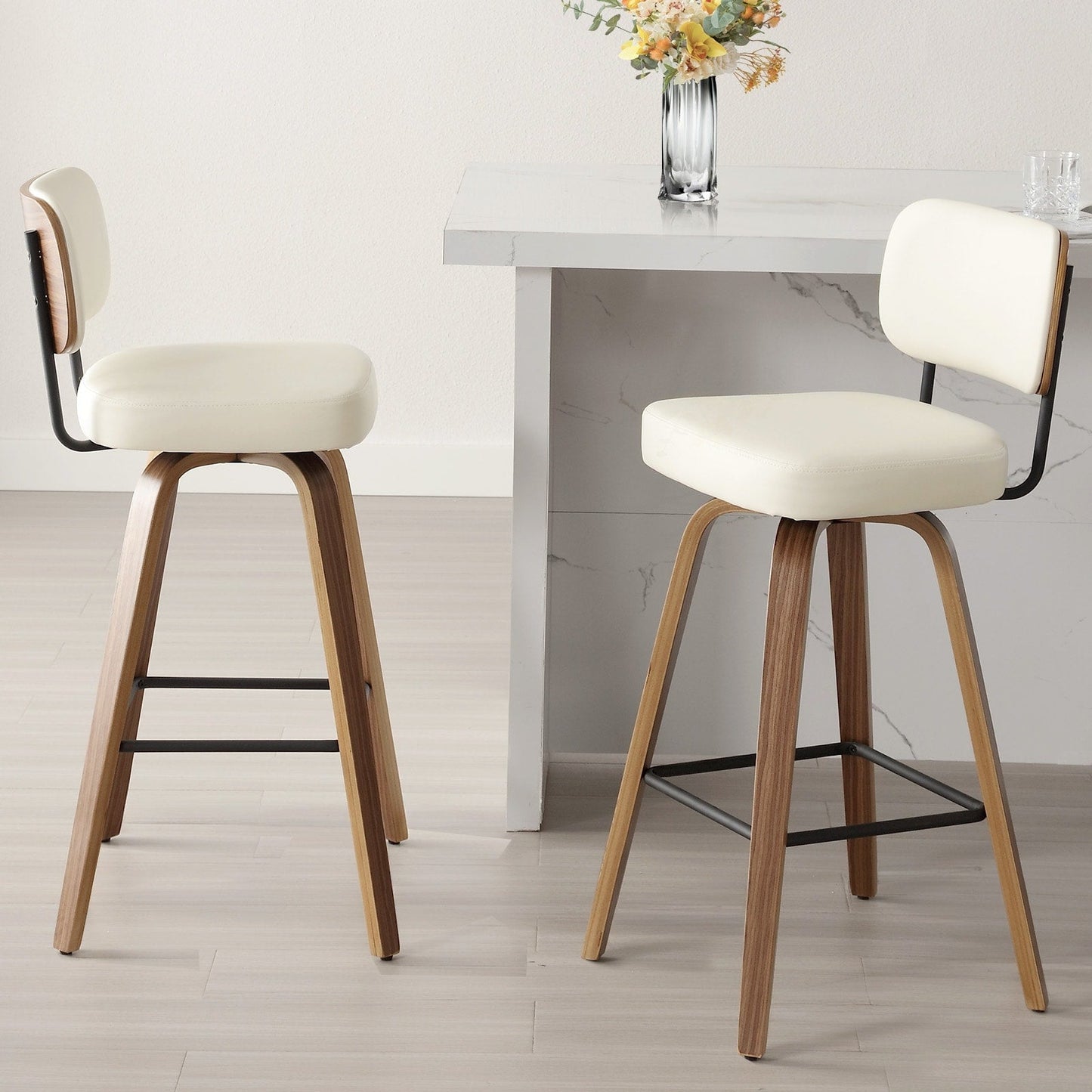 26/29 Swivel Bar Stools/ Counter Stools with Bentwood Legs