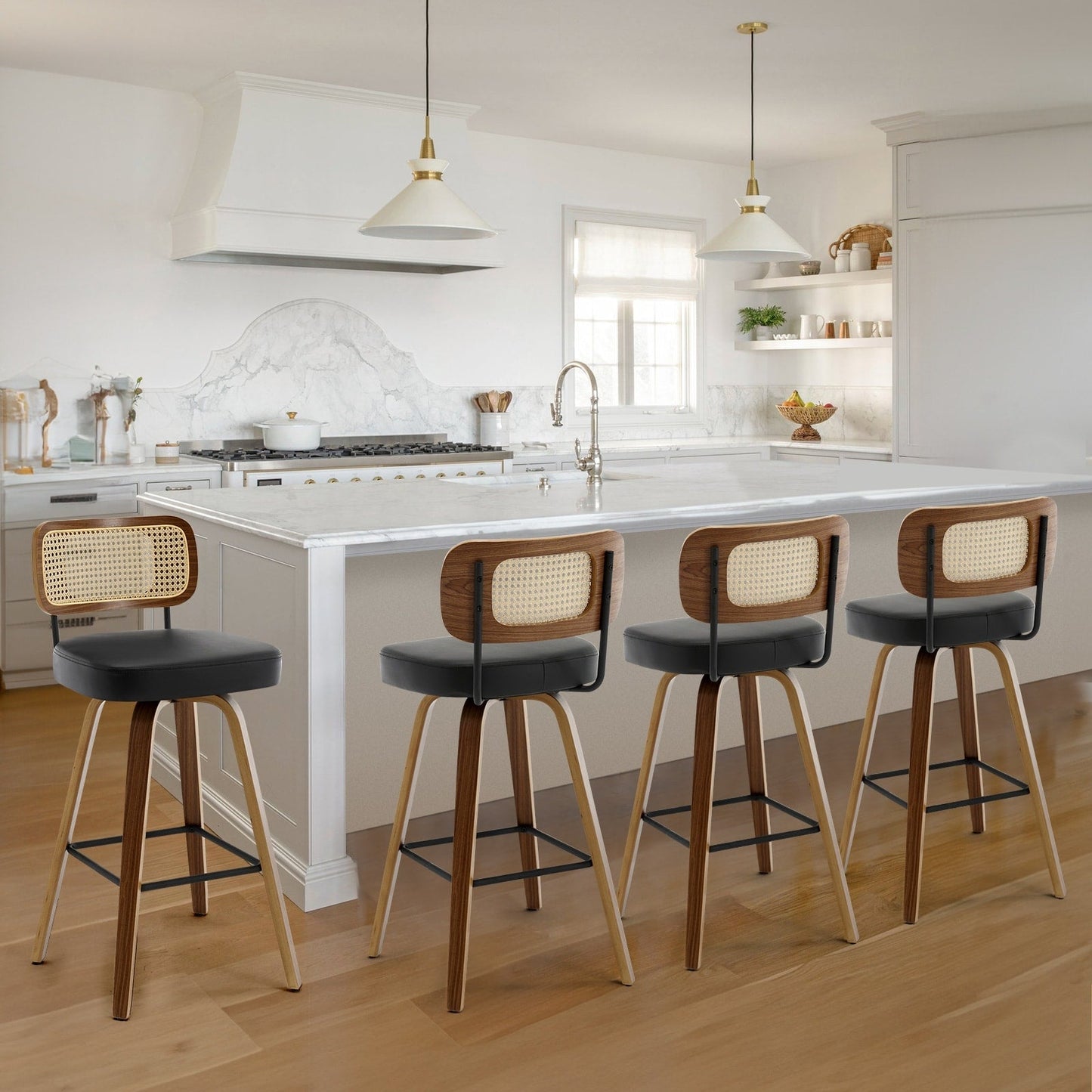 26/29 Swivel Bar Stools/ Counter Stools with Bentwood Legs