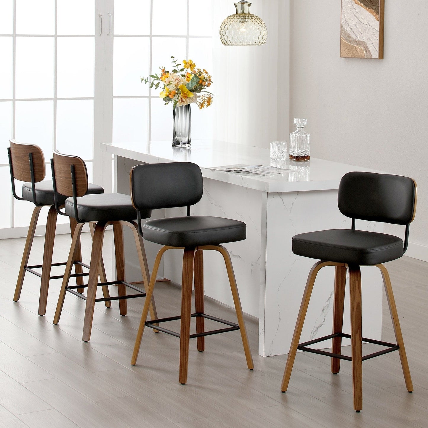 26/29 Swivel Bar Stools/ Counter Stools with Bentwood Legs