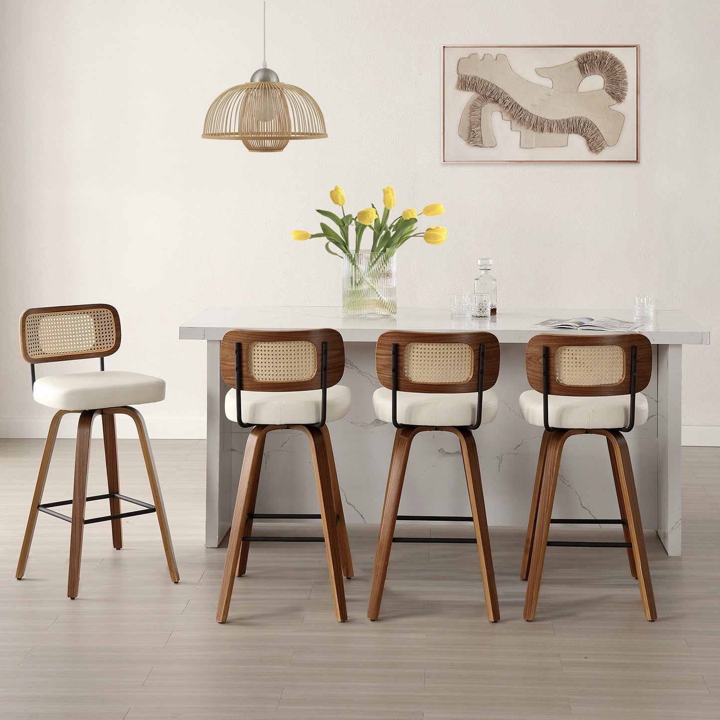 26/29 Swivel Bar Stools/ Counter Stools with Bentwood Legs