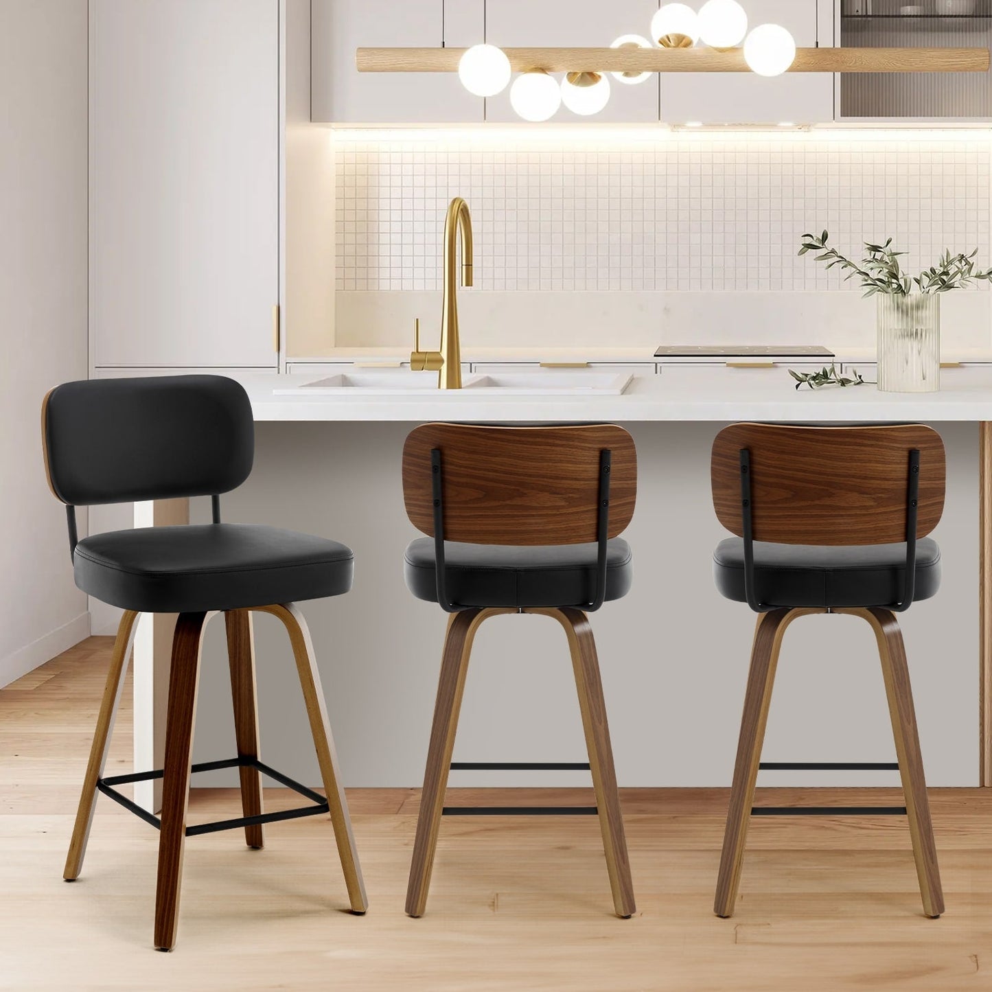 26/29 Swivel Bar Stools/ Counter Stools with Bentwood Legs