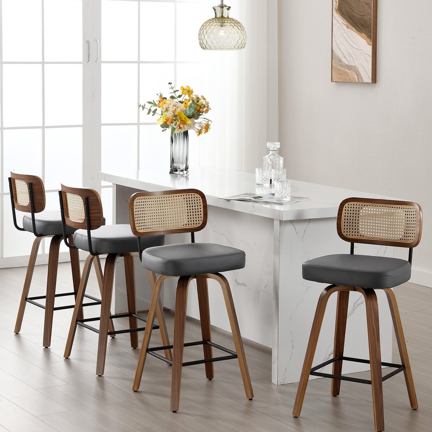 26/29 Swivel Bar Stools/ Counter Stools with Bentwood Legs