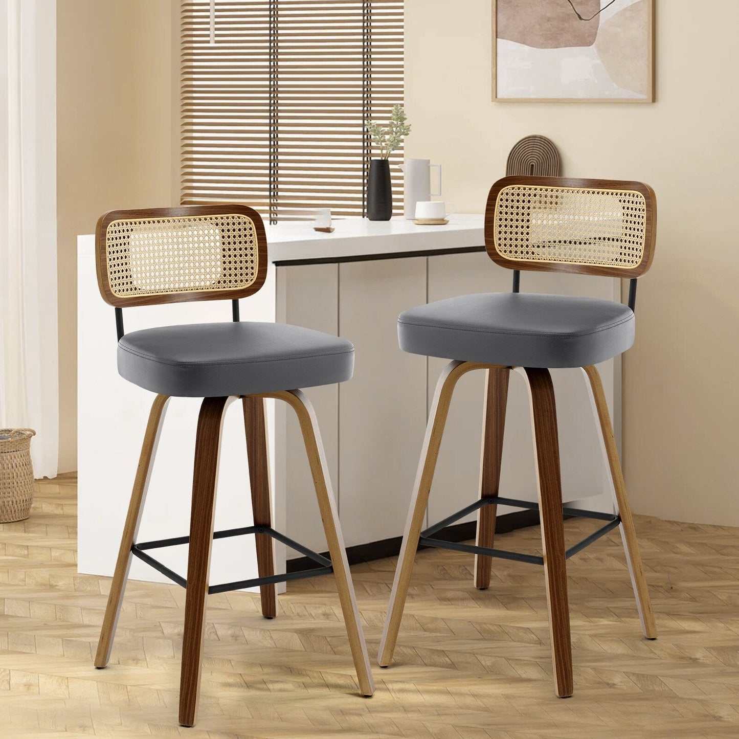 26/29 Swivel Bar Stools/ Counter Stools with Bentwood Legs