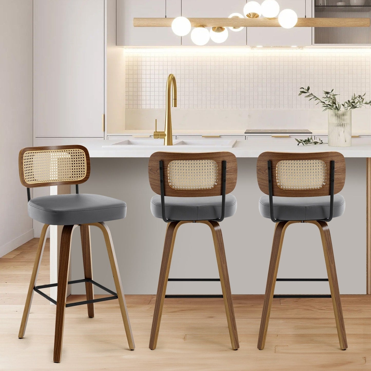 26/29 Swivel Bar Stools/ Counter Stools with Bentwood Legs