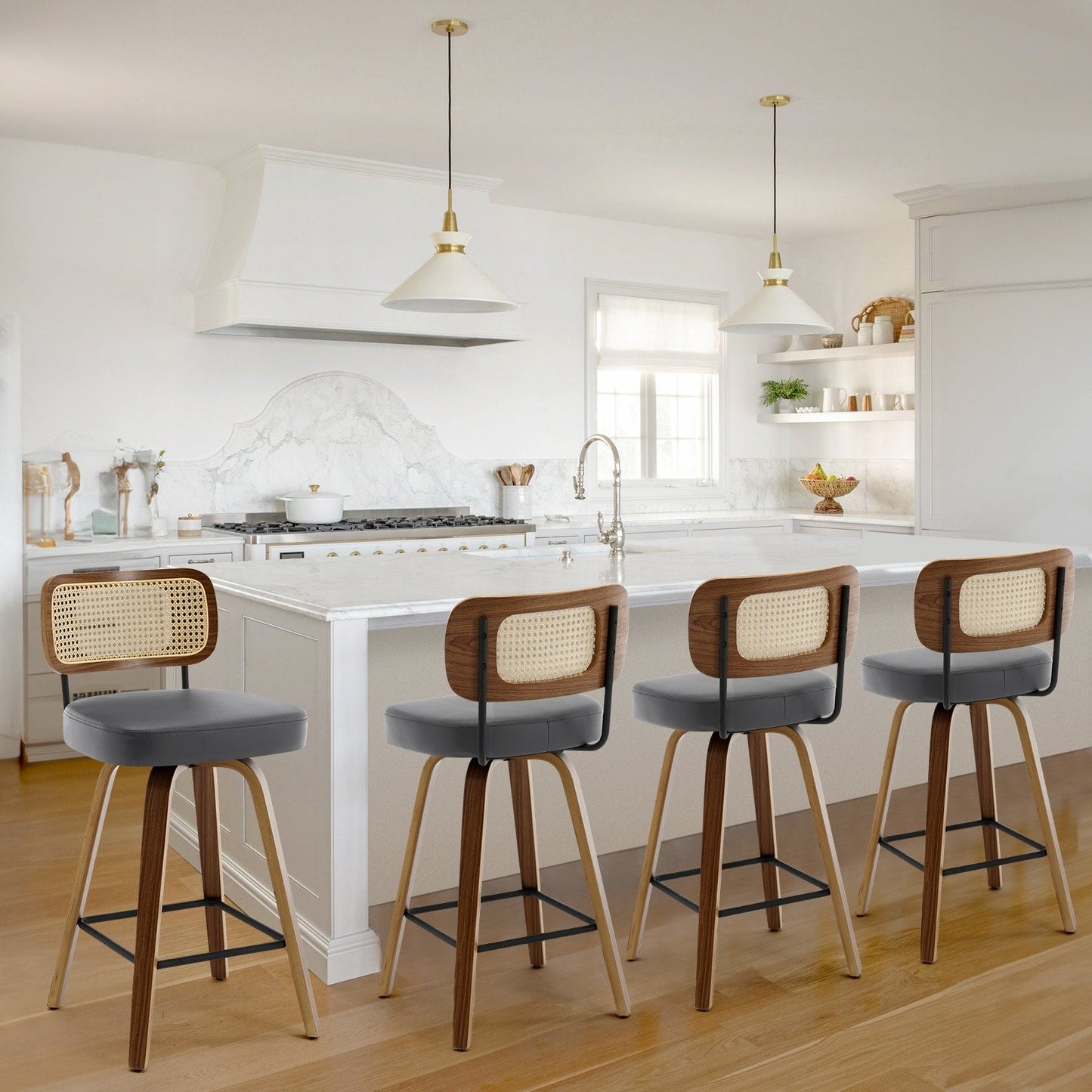 26/29 Swivel Bar Stools/ Counter Stools with Bentwood Legs