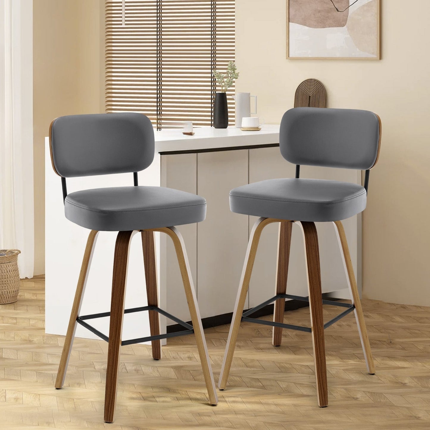 26/29 Swivel Bar Stools/ Counter Stools with Bentwood Legs