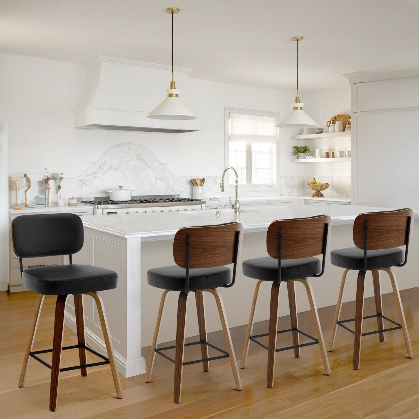 26/29 Swivel Bar Stools/ Counter Stools with Bentwood Legs