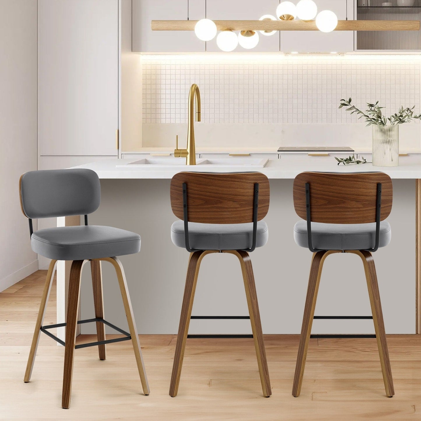 26/29 Swivel Bar Stools/ Counter Stools with Bentwood Legs