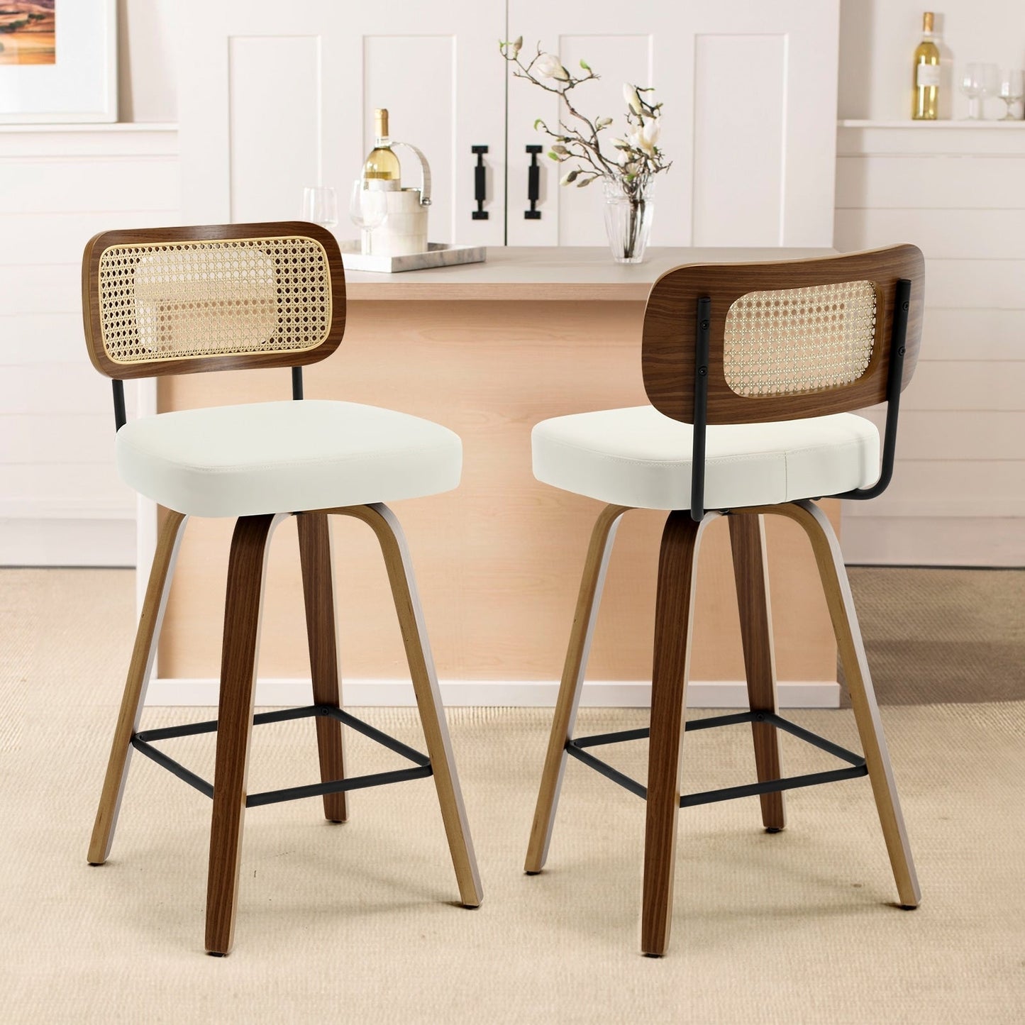 26/29 Swivel Bar Stools/ Counter Stools with Bentwood Legs