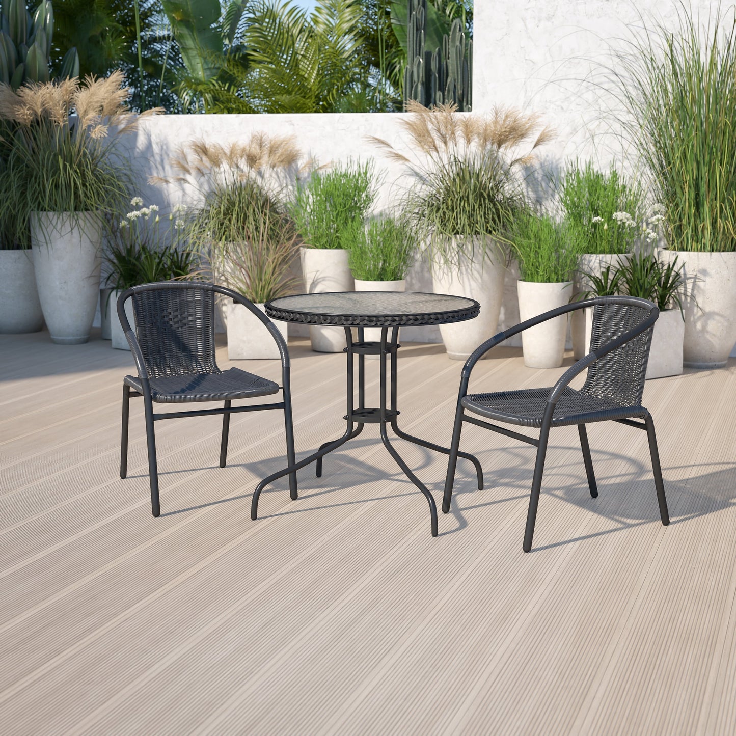 3-piece Outdoor Table/Chair Set - 28.75W x 28.75D x 28H