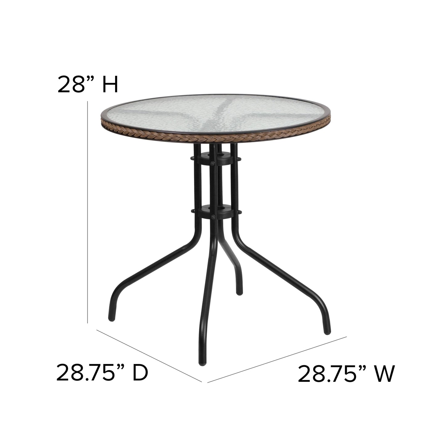 3-piece Outdoor Table/Chair Set - 28.75W x 28.75D x 28H