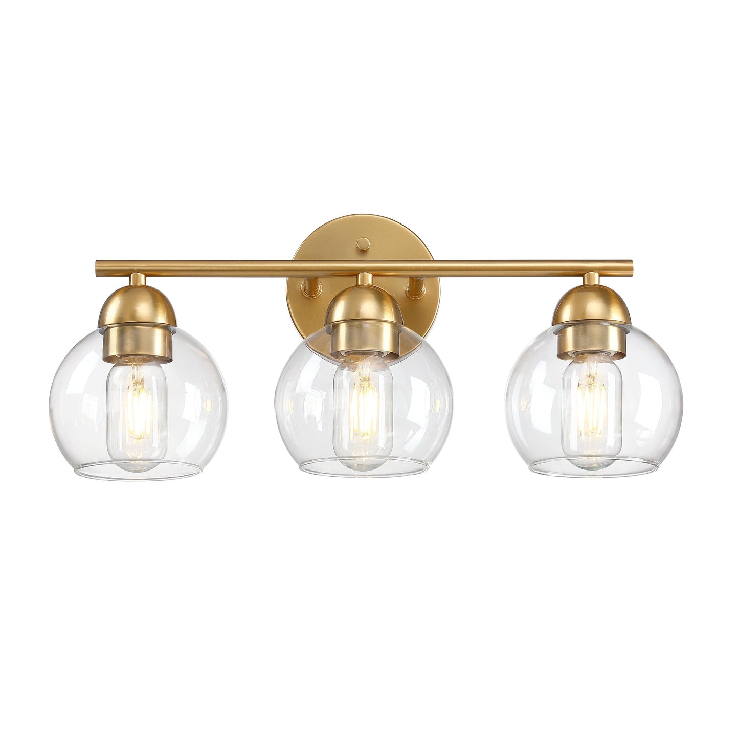 3-Light Bathroom Round Glass Light Fixtures