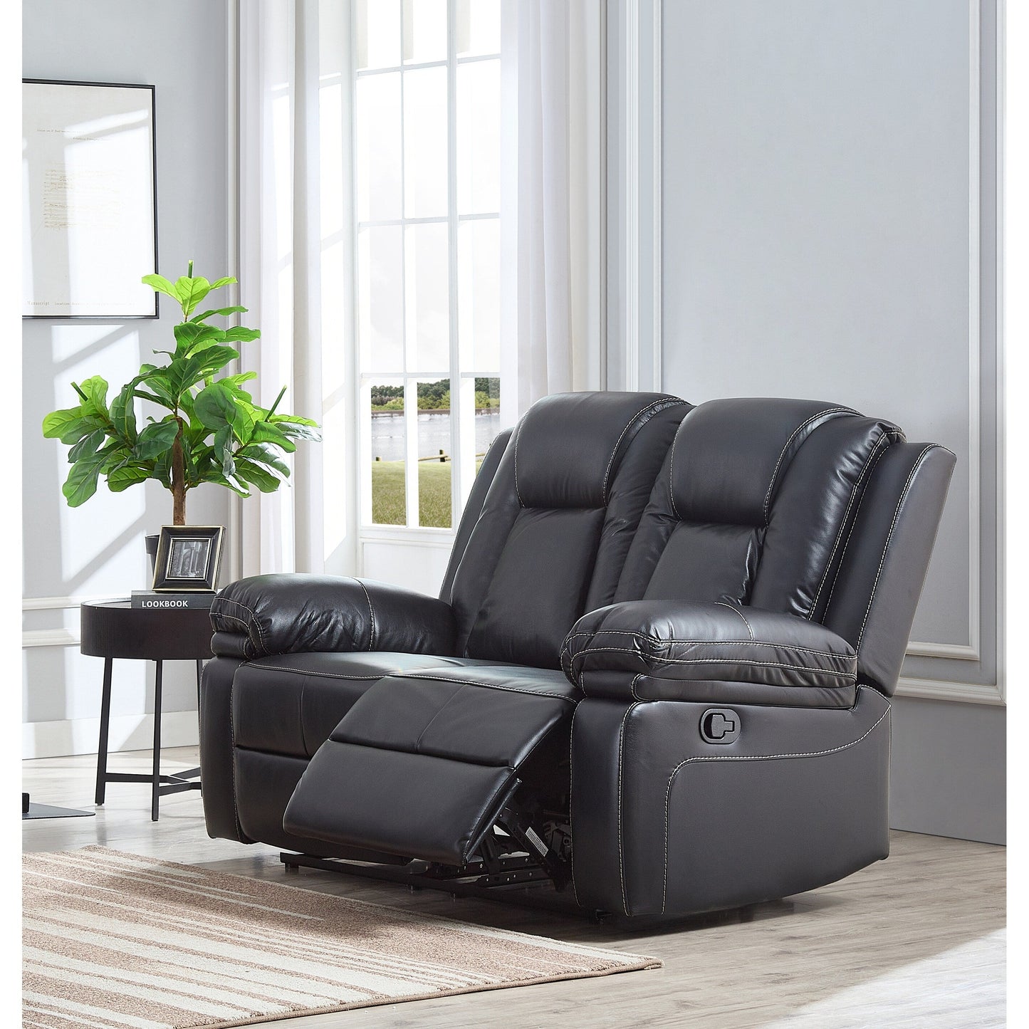 3-PC Bonded Leather Reclining Sofa Loveseat and Chair Living Room Set