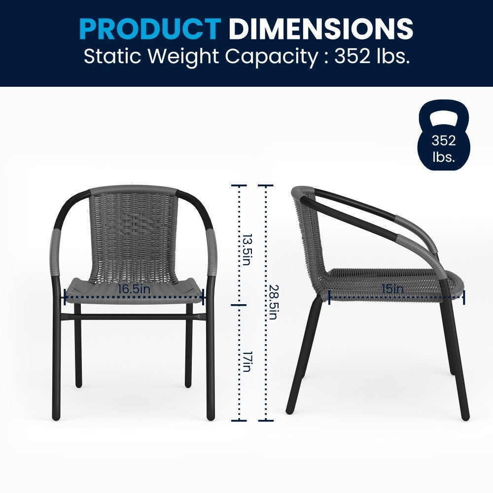 3-piece Outdoor Table/Chair Set - 28.75W x 28.75D x 28H