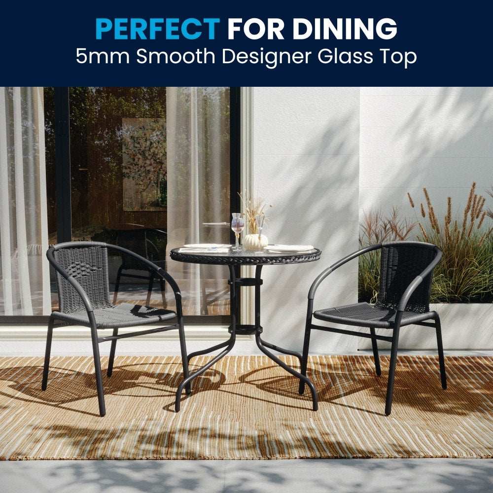 3-piece Outdoor Table/Chair Set - 28.75W x 28.75D x 28H