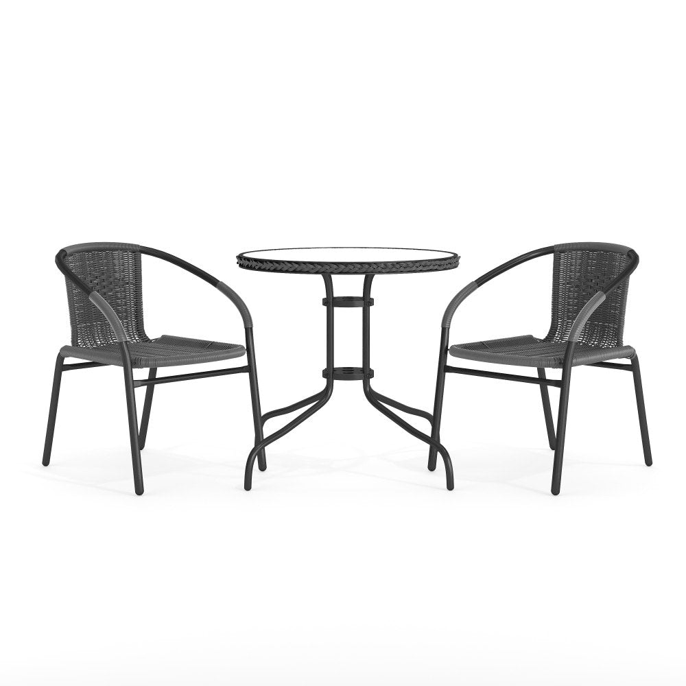 3-piece Outdoor Table/Chair Set - 28.75W x 28.75D x 28H