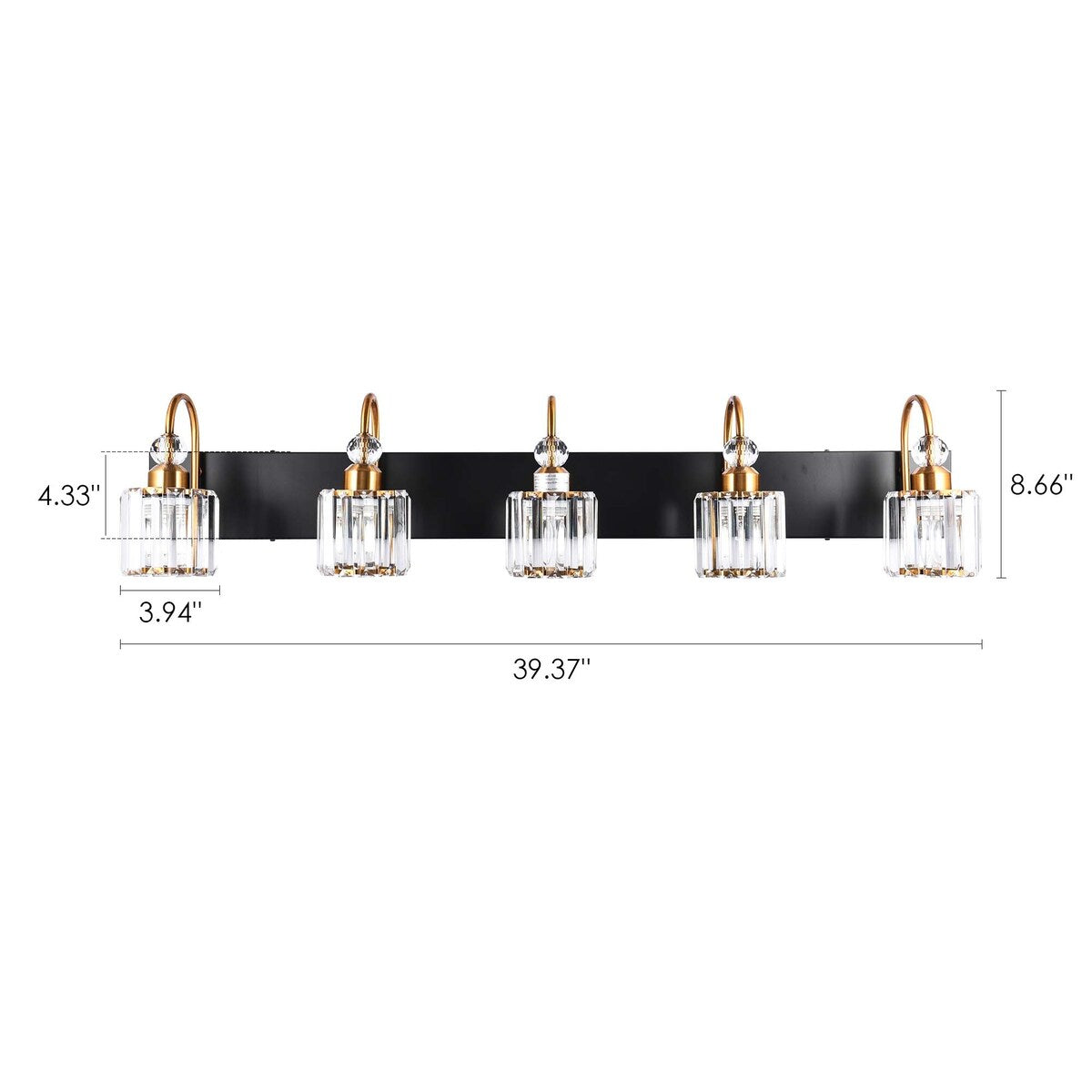 Chrome/ Black/ Gold Modern Over Mirror Crystal Bathroom Restroom Wall Lighting Fixtures Bath Lights Vanity Light