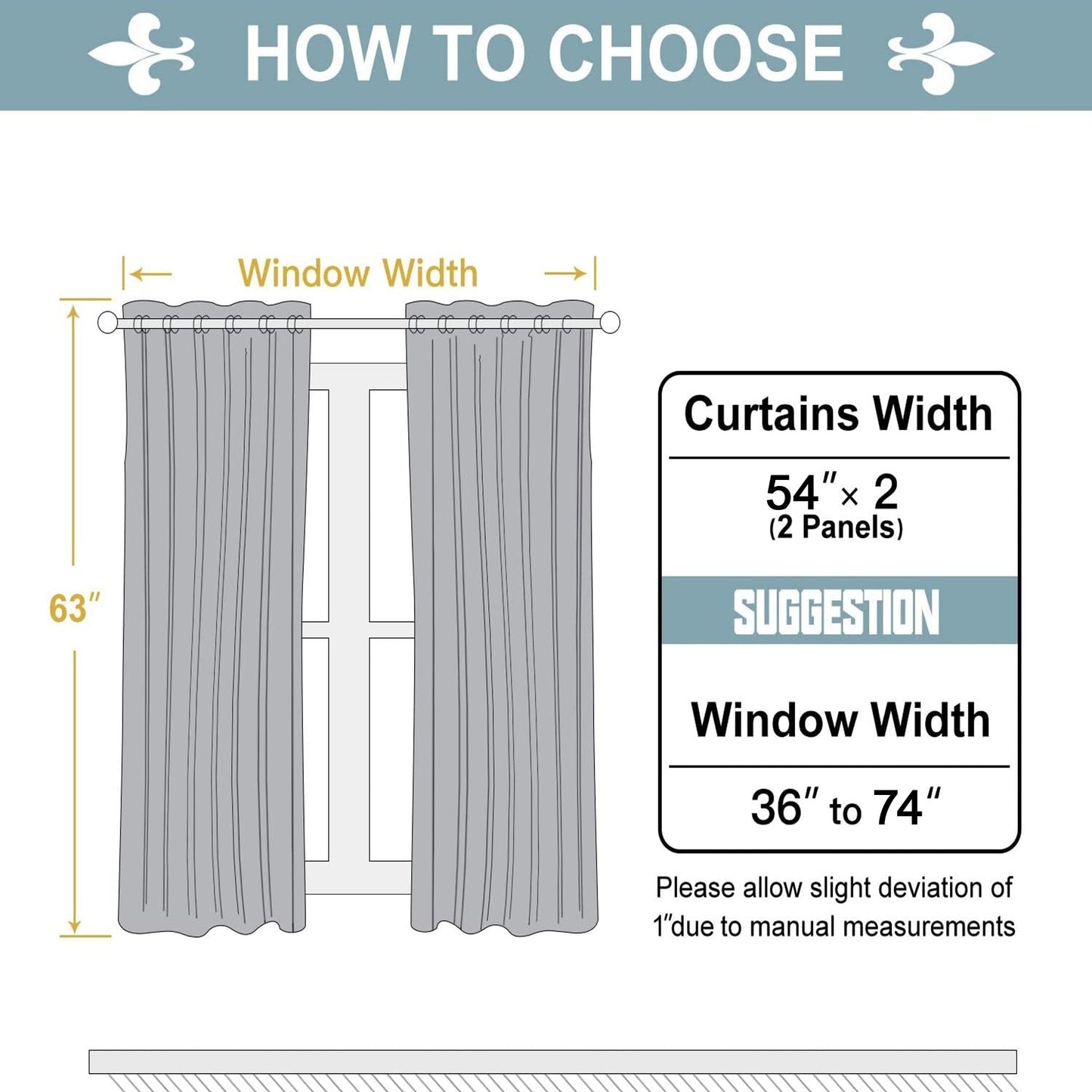 Blackout Window Panel Curtain Set (2 Panels and 2 matching Tie Backs)
