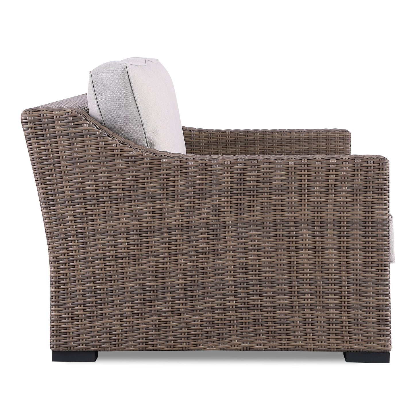 4-Piece Manhattan Rustic Wicker Sofa Set with Tempered Glass