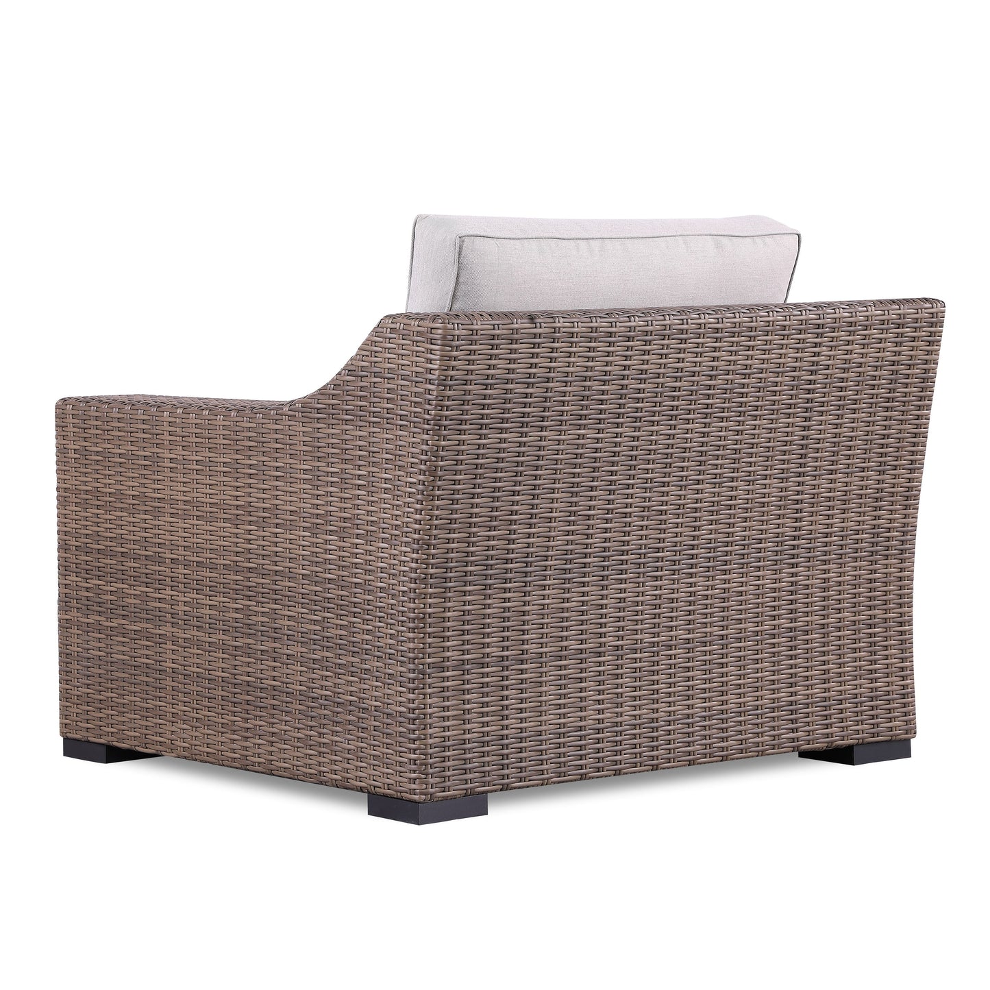 4-Piece Manhattan Rustic Wicker Sofa Set with Tempered Glass