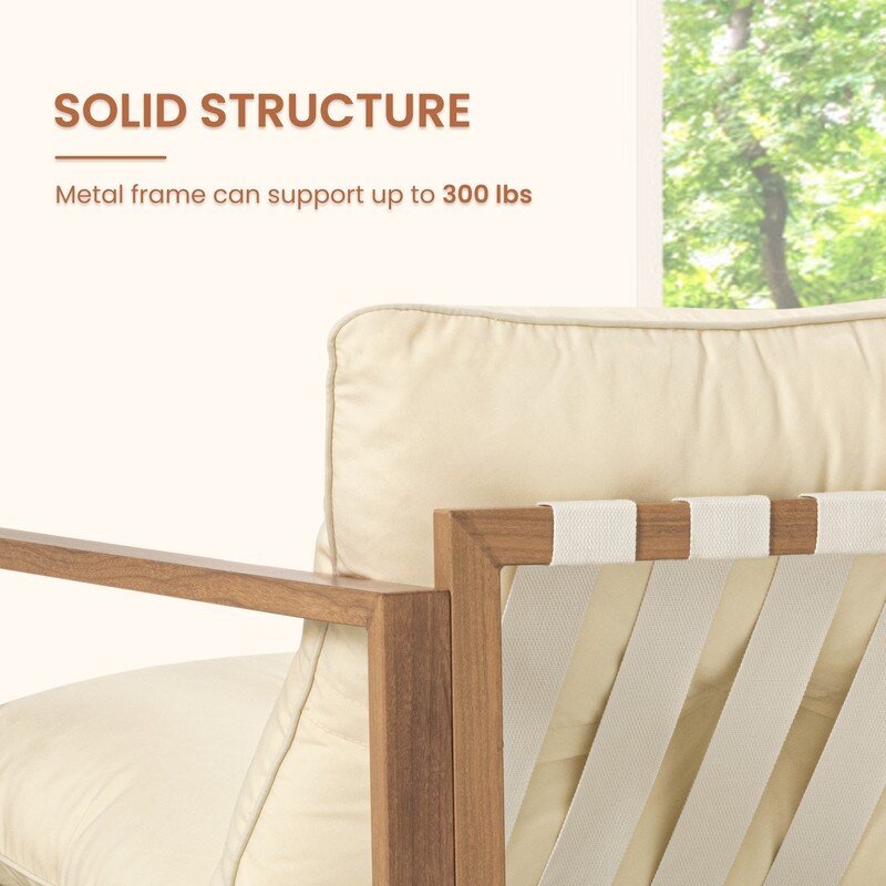 4-Piece Metal Outdoor Patio Conversation Sets with Cushions