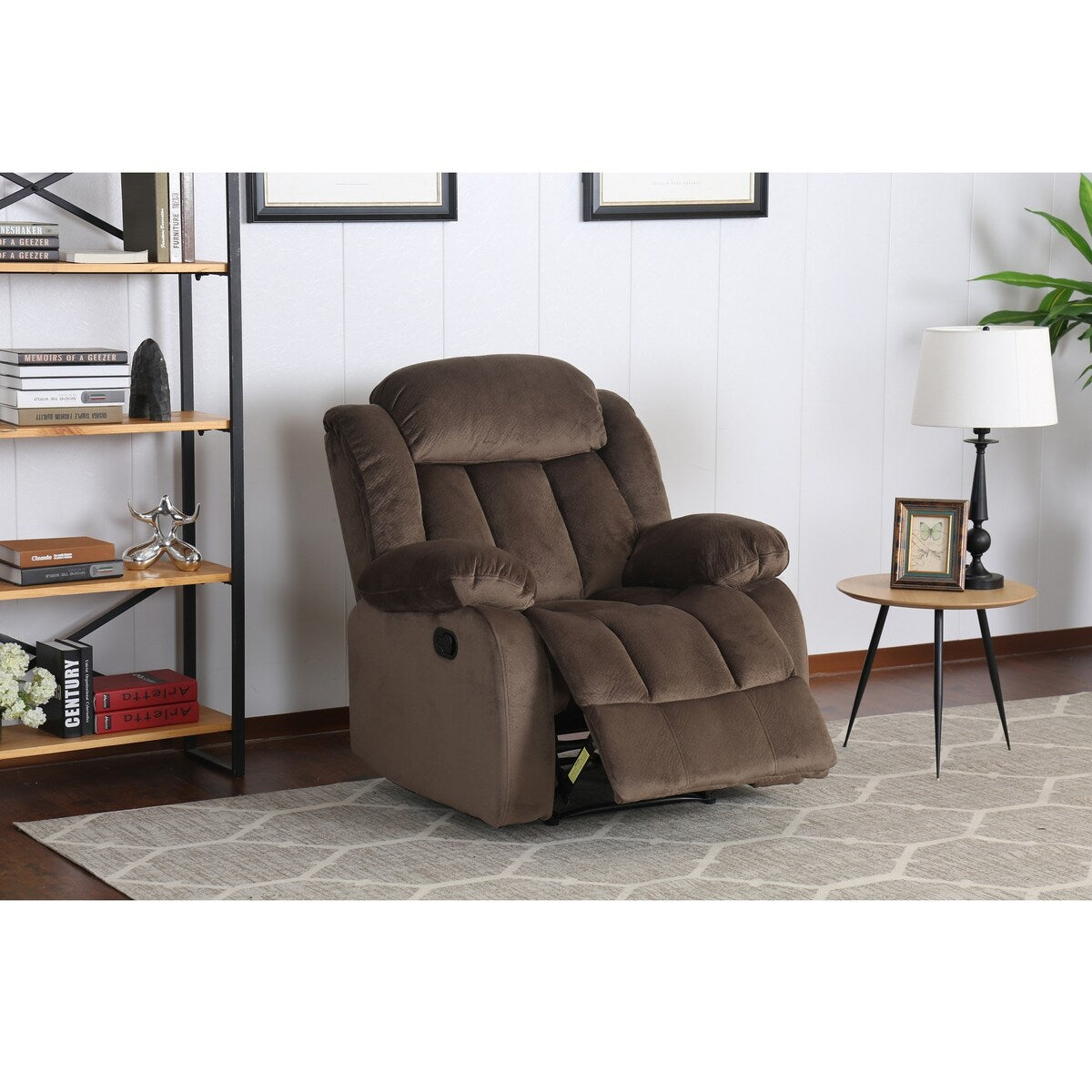 41 brown teddy bear microsuede fabric reclining rocking chair