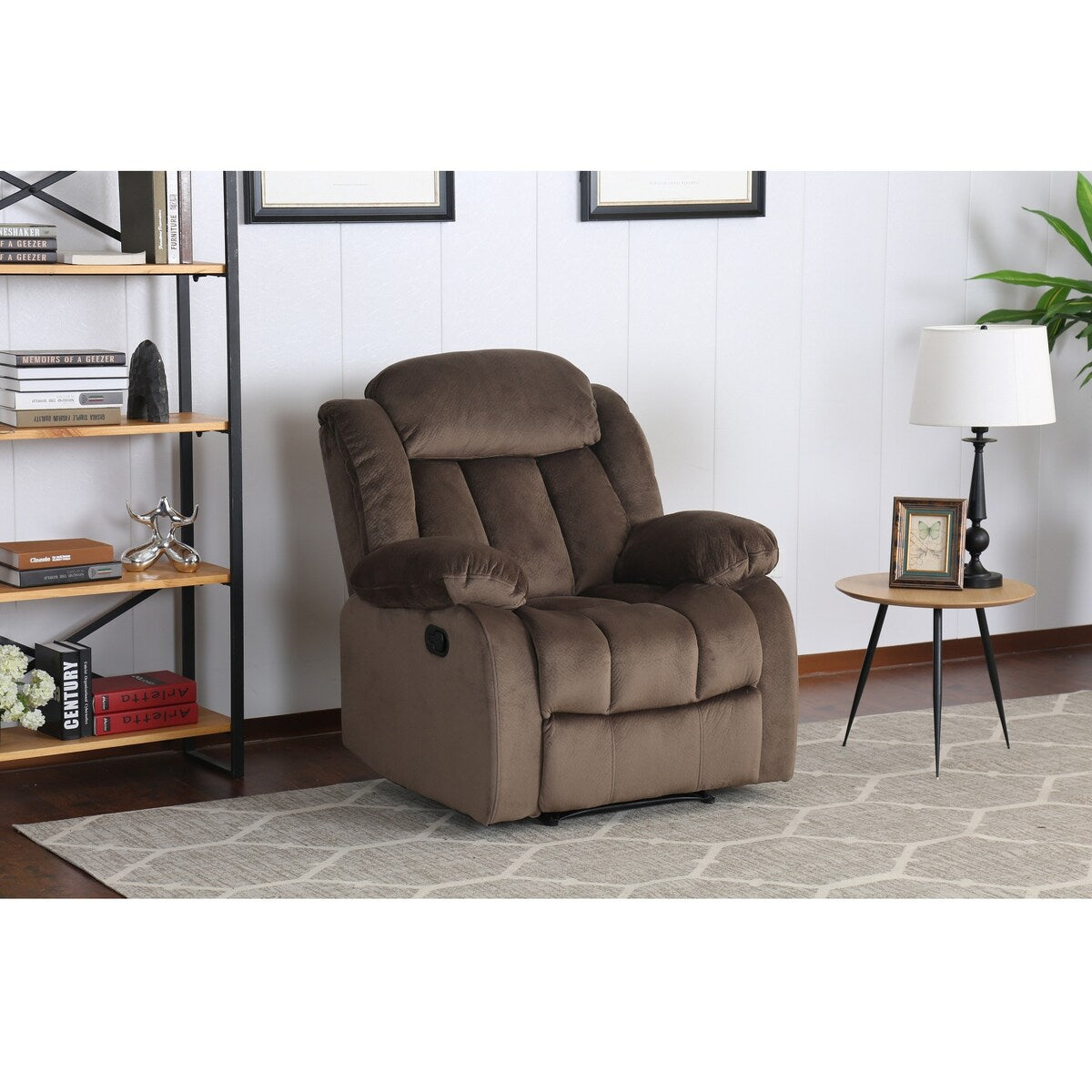 41 brown teddy bear microsuede fabric reclining rocking chair