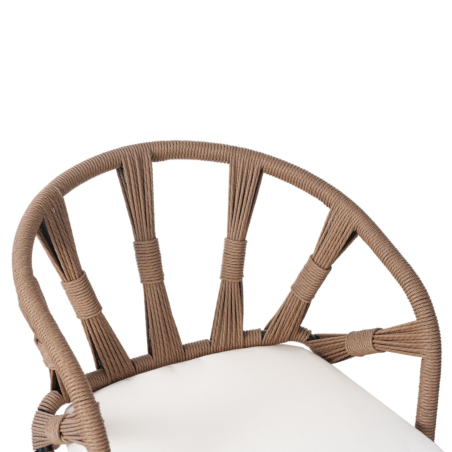 5 Pcs Outdoor Dining Table and Chairs Set, Patio Furniture Sets with PE Rattan Chairs and Rectangular Wood Table
