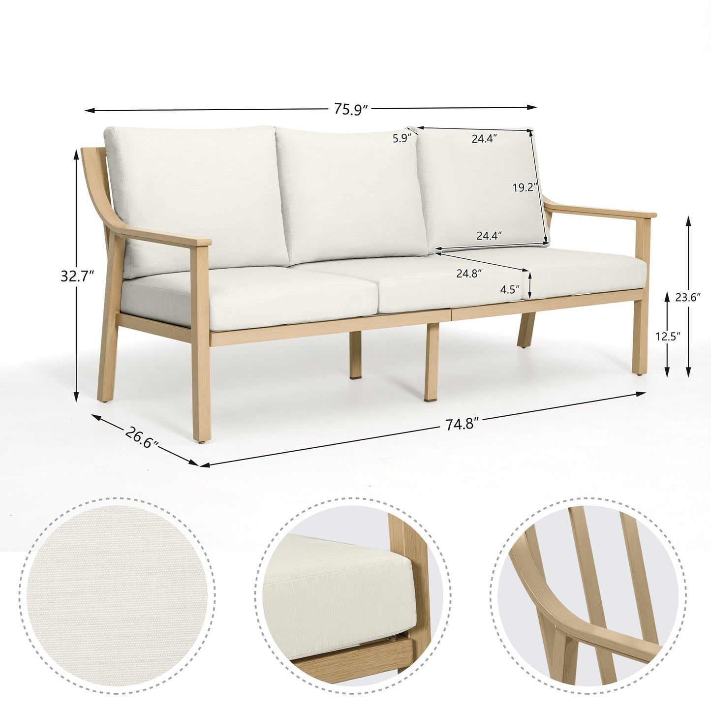 5-Person Aluminum Patio Conversation Set with Swivel Chairs, Coffee Table and Cushions