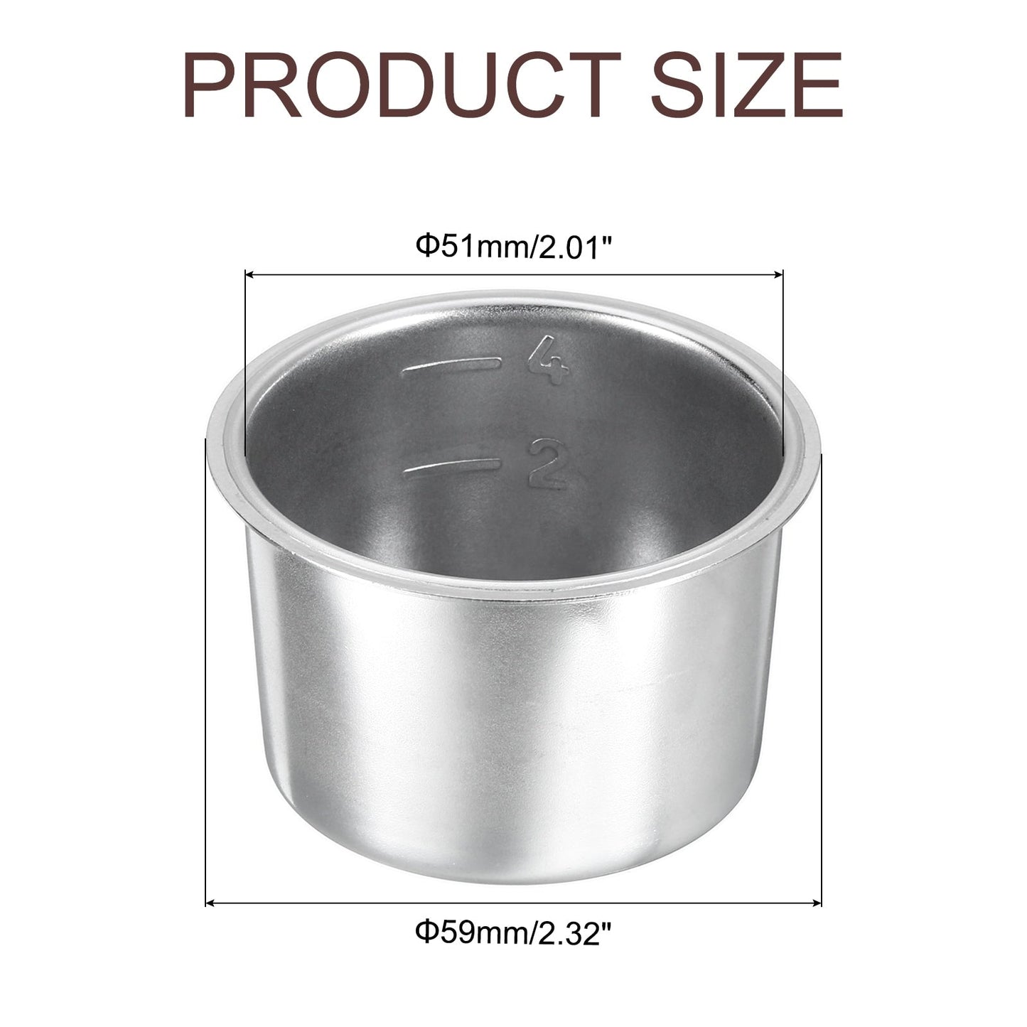 51mm Coffee Filter Basket, 4-Cup Stainless Steel Espresso Coffee Machine Bowl - Silver