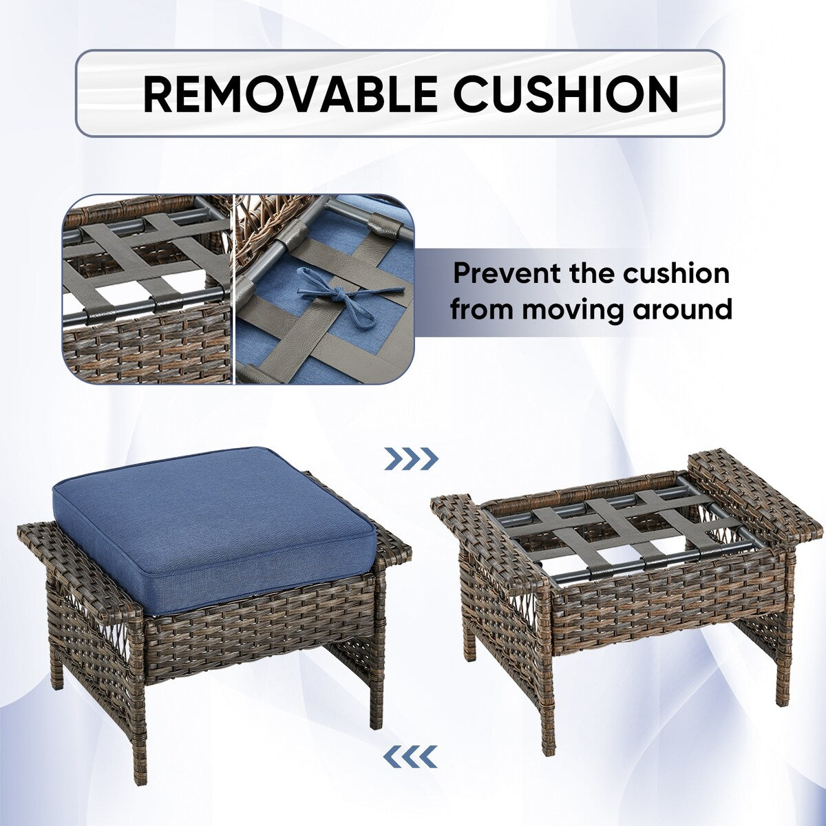 6 Pieces Outdoor Rattan Furniture Conversation Sets - Brown