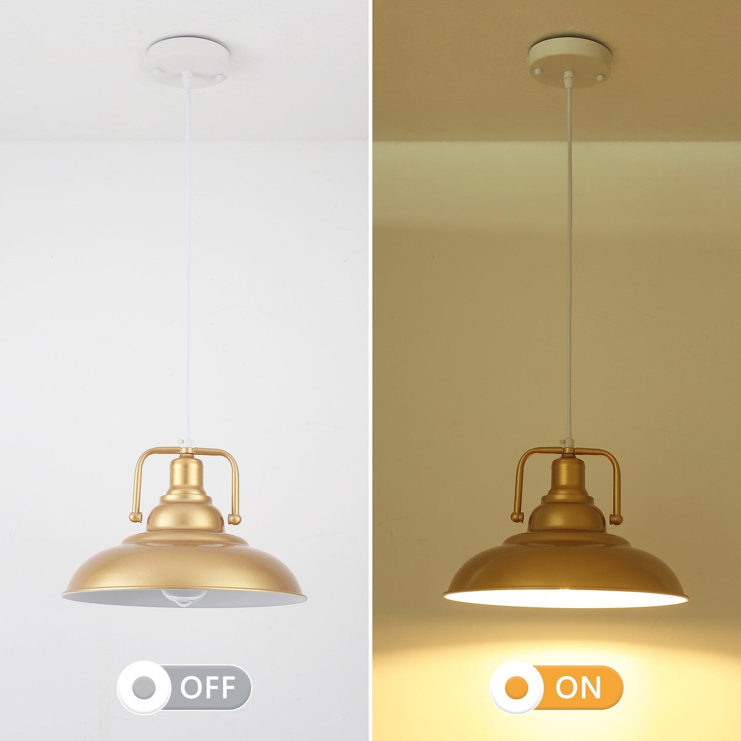 60-Watt 1-Light Pendant Light with Dome Shade for Kitchen Island, Classic Semi Flush Mount Chandelier for Dining Room